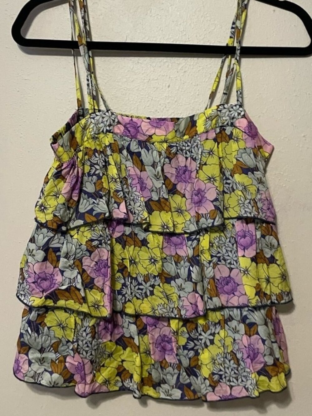 Floral Print Ruffle Cami Size 0